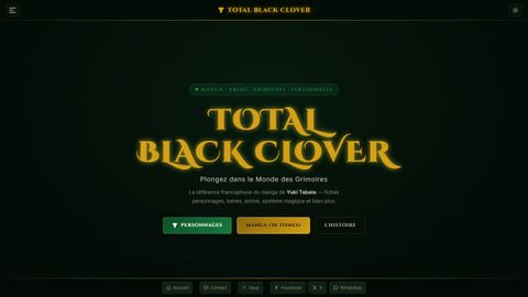 Aperçu du site Total Black Clover