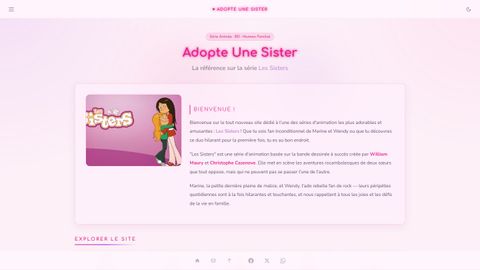 Aperçu du site Adopte une Sister