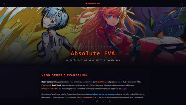 Aperçu du site Absolute EVA