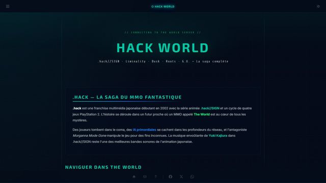 Aperçu du site Hack World