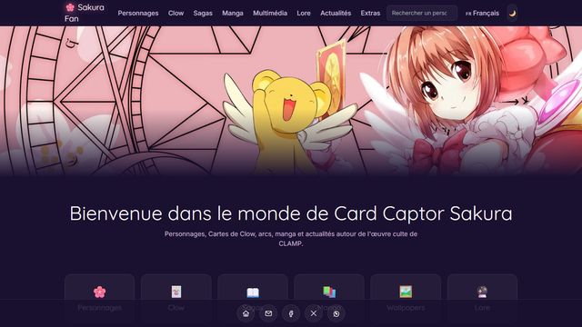 Aperçu du site Sakura Fan — Card Captor Sakura