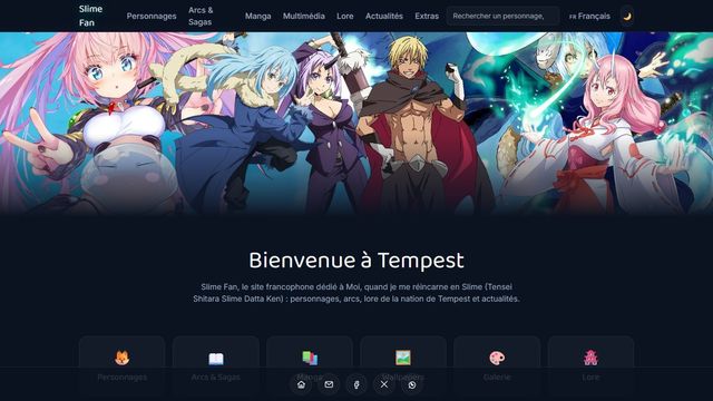 Aperçu du site Slime Fan