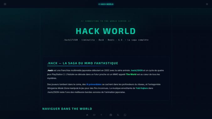 Aperçu du site Hack World