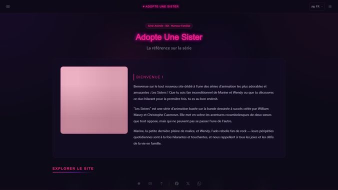 Aperçu du site Adopte une Sister